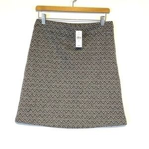 Tweed Chevron Mini Skirt NWT Black & White Ann Taylor Loft Tailored Size 4 Tall